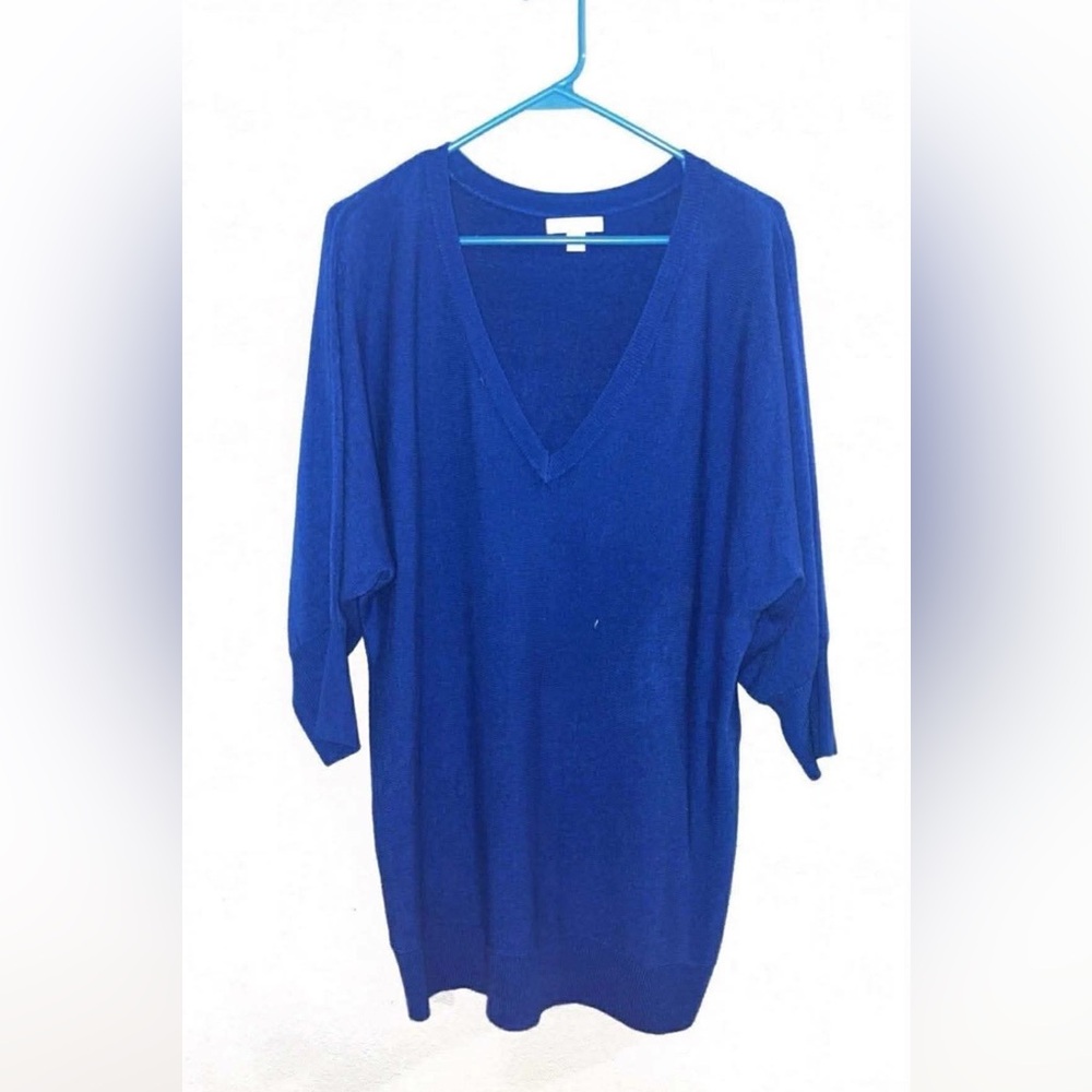 New York & Company Royal Blue V-Neck Sweater